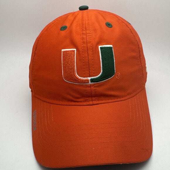 Miami Hurrianes NCAA Unisex Adidas Baseball Hat Cap, Orange/Green - Picture 1 of 6